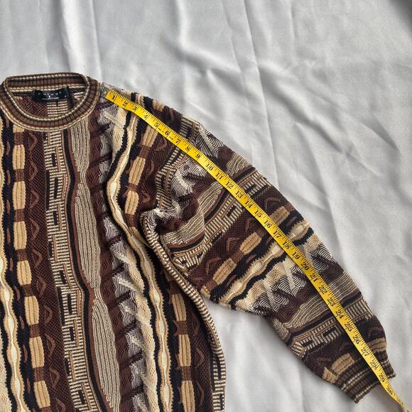 VINTAGE ABSTRACT PATTERN KNITTED PULLOVER SWEATER COOGIE STYLE MEN SIZE X - Picture 9 of 11